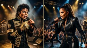 Michael Jackson and Janet Jackson in a song-for-song music debate feature image for WorldWide Entertainment TV
