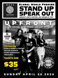 Upfront Stand Up Speak Out live global premiere poster Abrons Arts Center NYC April 26 2026