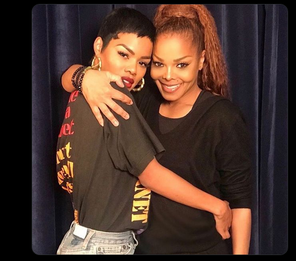Janet Jackson with Teyana Tayler photo op