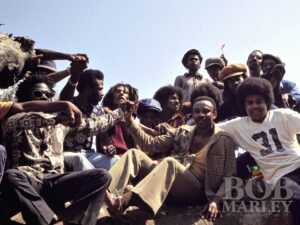 The Jacksons in Jamaica with Bob Marley.