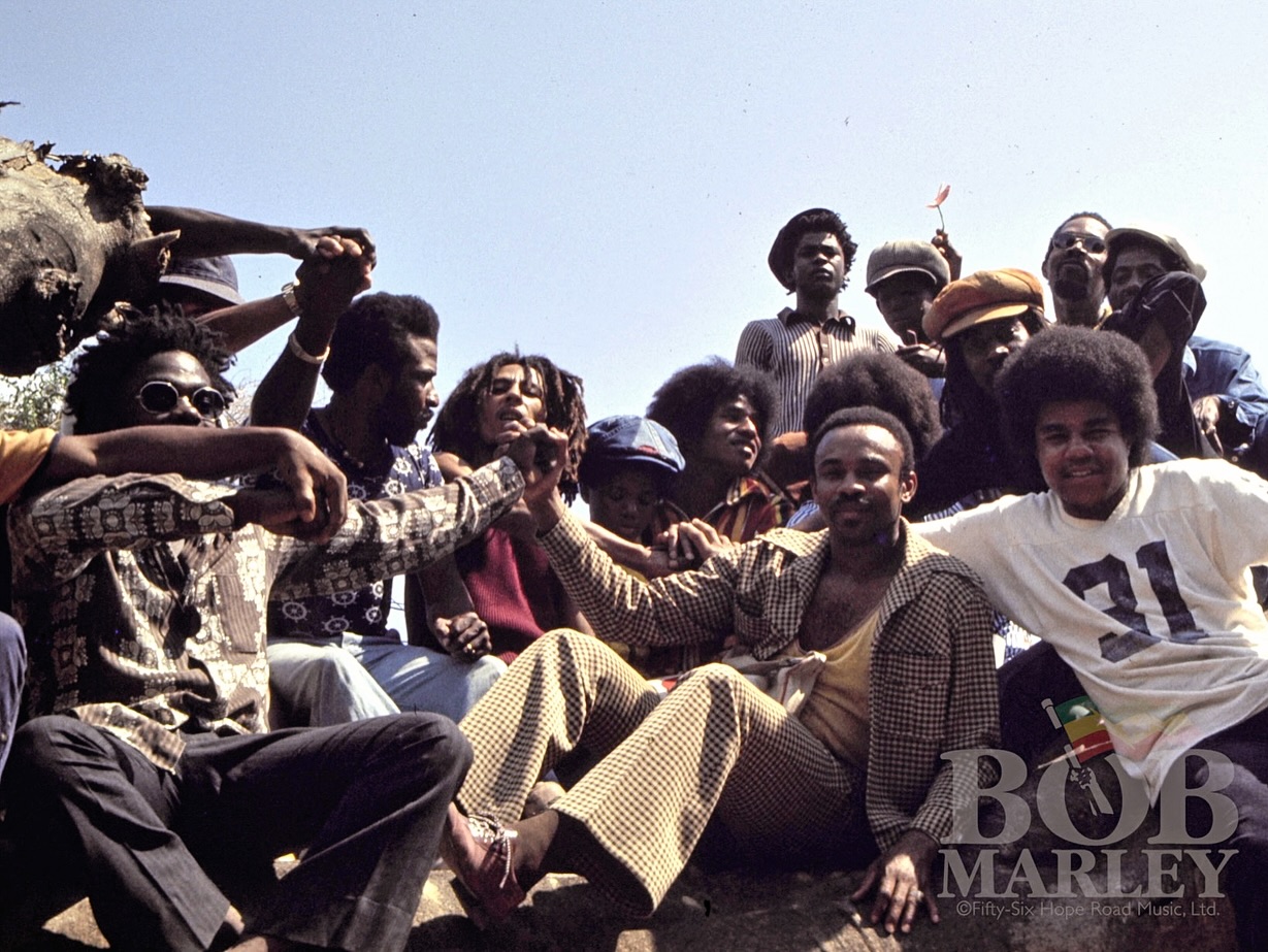 The Jacksons in Jamaica with Bob Marley.