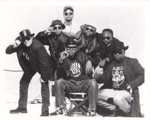 Digital Underground group photo representing the hip-hop collective that helped introduce Tupac Shakur to the world.