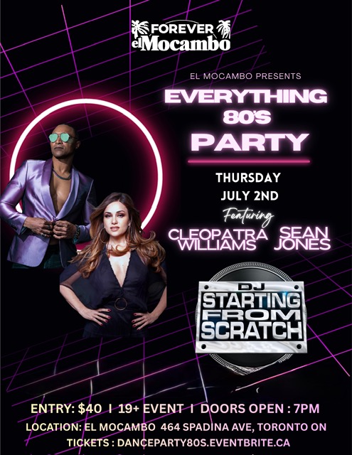 Cleopatra Williams everything 80's party.