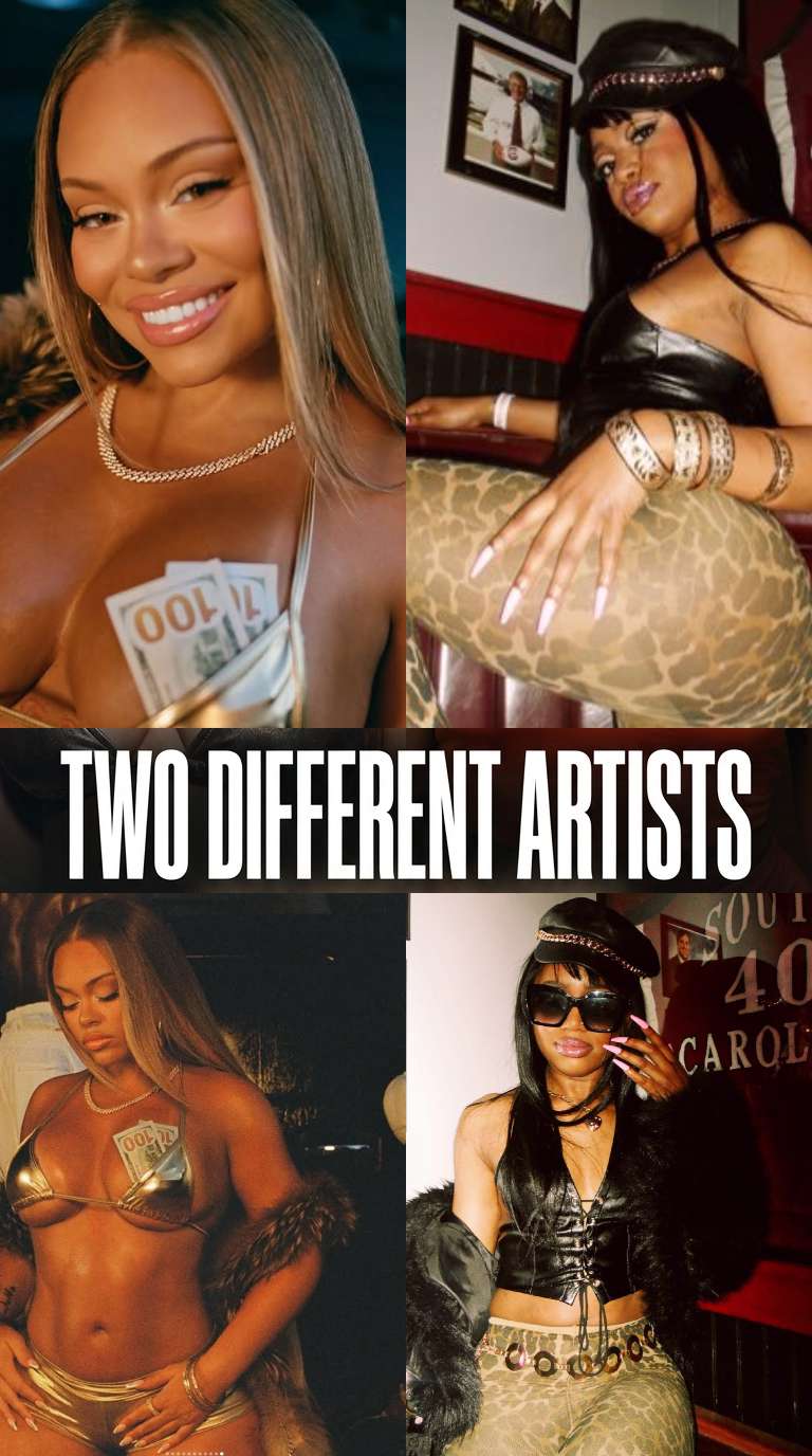 Latto and Big Mama German shown side by side with the words Two Different Artists