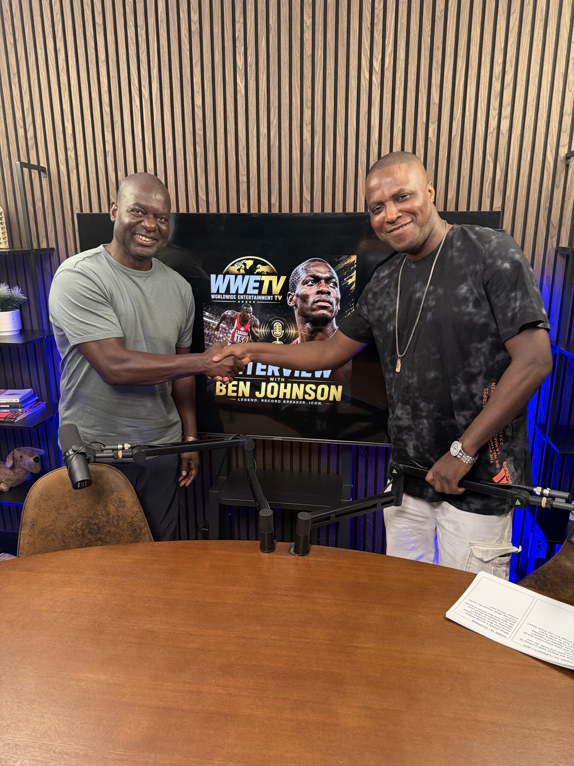 Ben Johnson standing inside the WWETV interview studio after recording an exclusive interview with WorldWide Entertainment TV.