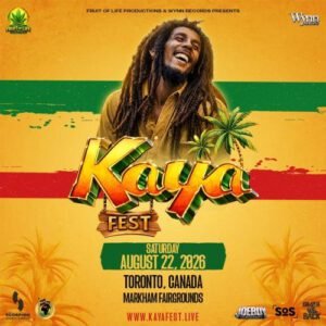 Official Kaya Fest Toronto 2026 artwork for August 22 at Markham Fairgrounds