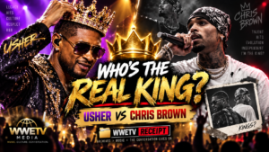 Debate erupts online after Usher crowns himself king.